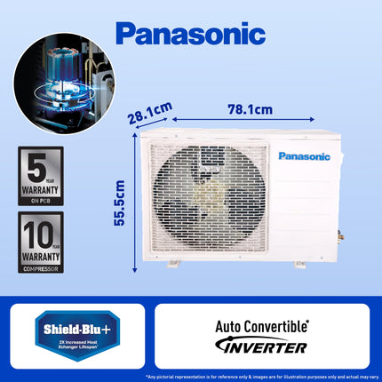 Panasonic 1.5 Ton 3 Star Inverter Split AC (Copper Condenser, 7 in 1 Convertible, PM 0.1 Air Purification Filter, Hidden Display, CS/CU-SU18ZKYTK, 2024 Model, White) 