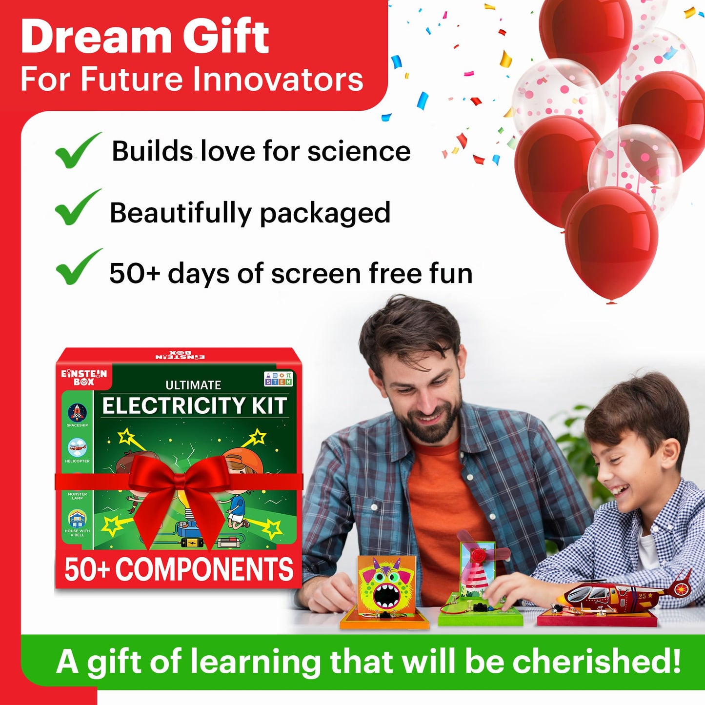 Einstein Box Science Gift Set for Boys & Girls Ages 6-8-10-12-14 Years | Birthday Gifts Ideas for Kids | STEM Learning Toys for 6,7,8,9,10,11,12,13,14-Year-Olds | 2-in-1 Learning Set |