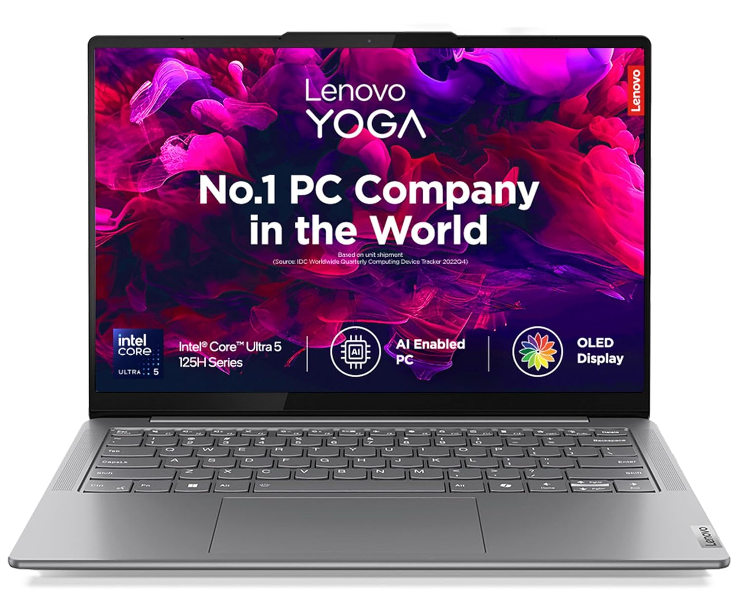 Lenovo Yoga Slim 7 Intel Core Ultra 5 125H Built-in AI 14"(35.5cm) WUXGA-OLED 400Nits Laptop (16GB/512GB SSD/60Hz/100% DCI-P3/Win11/MSO 21/1Yr ADP Free/Alexa/3 month Game Pass/Grey/1.39Kg), 83CV003MIN