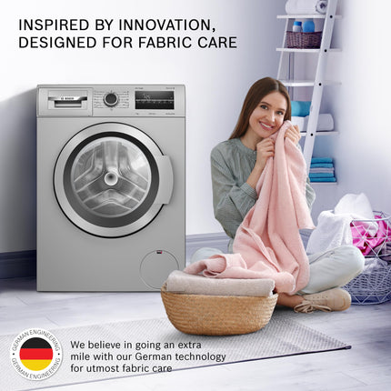 Bosch 7 kg 5 Star Fully-Automatic Front Loading Washing Machine (WAJ24266IN, Silver, AI active water plus, In-Built Heater, BLDC Inverter motor, Steam)