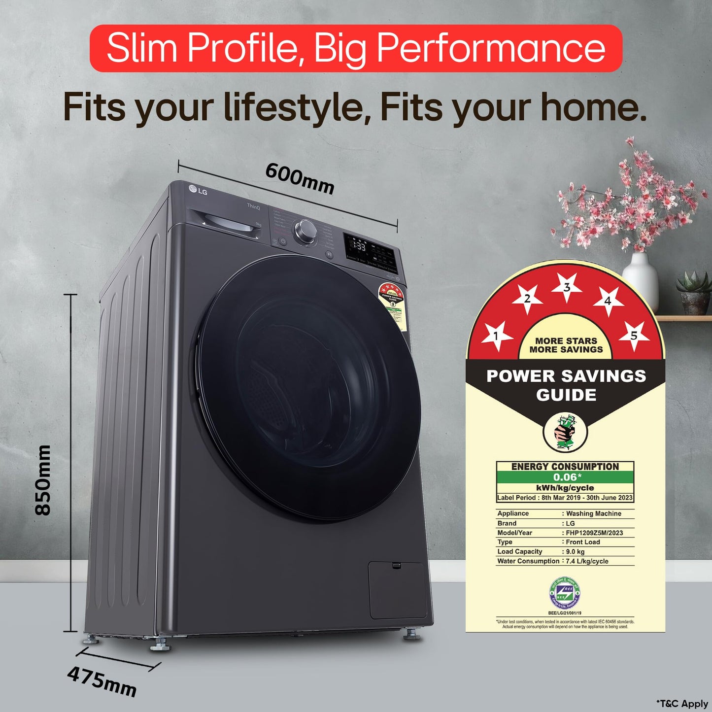 LG 7 Kg, 5 Star, Direct Drive Technology, Steam Wash, 6 Motion DD, Smart Diagnosis, Fully-Automatic Front Load Washing Machine (FHM1207SDM, Allergy Care, In-Built Heater, Touch Panel, Middle Black)