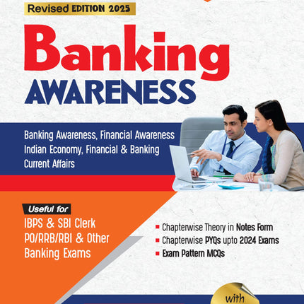 Arihant Revised Edition 2025 of Banking Awareness for IBPS, SBI Clerk, & Other Banking Exams | With Economic Survey 2024-25, Budget 2025-26, & 15 Online Tests 