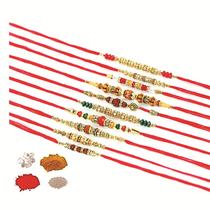 Chocozone Multicolor Combo of 10 Dora Rakhi Set for Men with Roli Chawal Rakhi for Brother