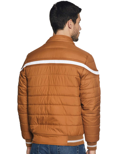 Men's Regular Fit Quilted Bomber Jacket with Detachable Hood - Winter Warm, Insulated Lining, Ribbed Cuffs, and Stylish Design