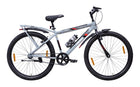 Hero Next 24T Single Speed Mountain Bicycle for Mens | Rigid Suspension | Integrated Carrier | V Brake | Quick Release Seat (Grey-Red) 