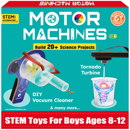 ButterflyEdufields 20+ Science Experiment Kit | Birthday Gift for Boys Girls Ages 6 7 8 10 12 Years | DIY STEM Projects Educational Learning Toys for 6-12 Year Olds | Build 20+ Motor Machines