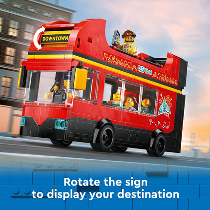 LEGO City Red Double-Decker Sightseeing Bus Toy 60407 Building Blocks Toys for 7+ Gift for Boys and Girls