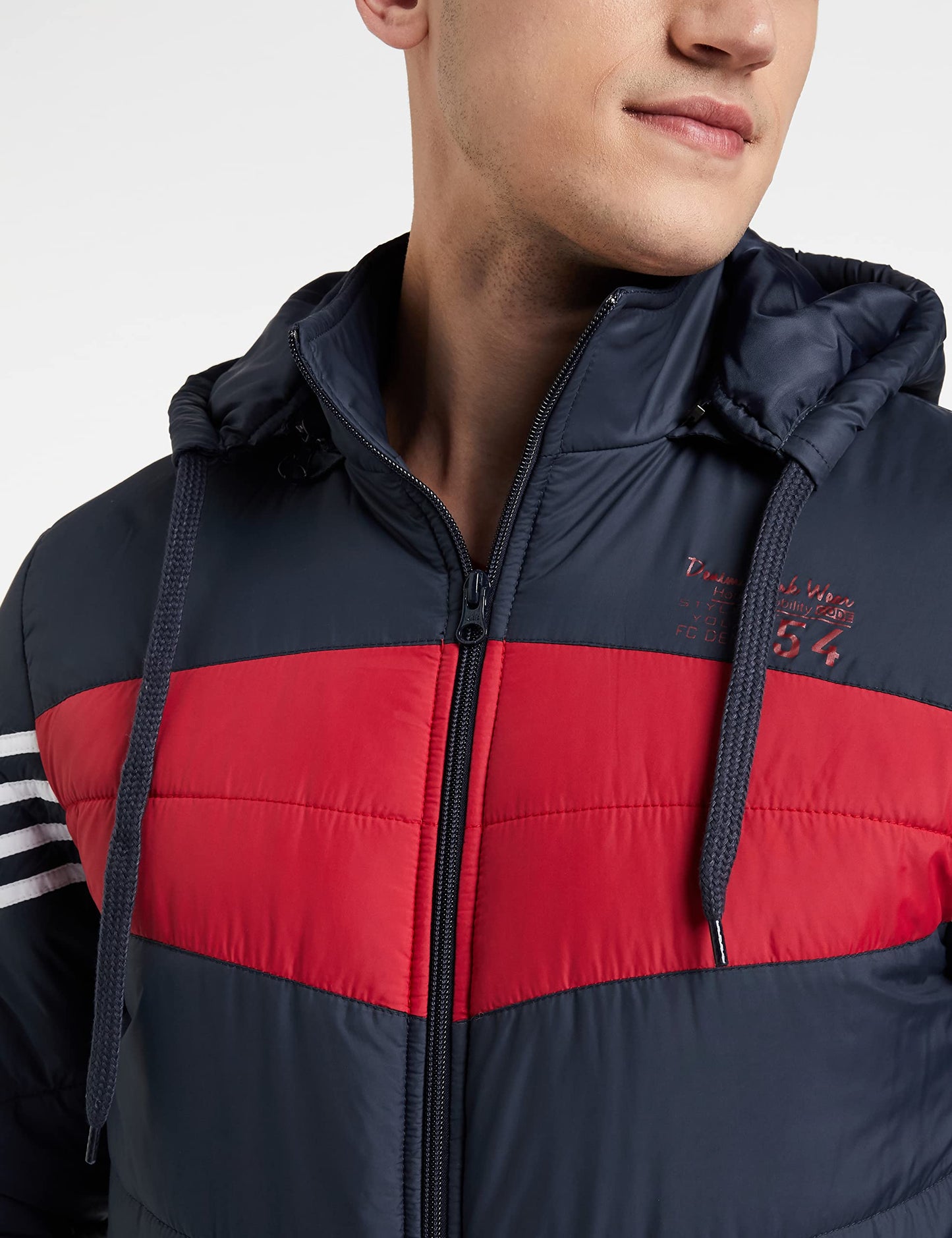 Men's Regular Fit Quilted Bomber Jacket with Detachable Hood - Winter Warm, Insulated Lining, Ribbed Cuffs, and Stylish Design