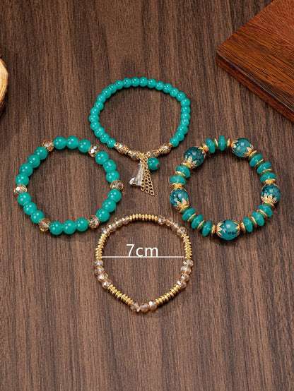 Shining Diva Fashion Bohemian Stackable Multilayer Hamsa Hand Evil Eye Lucky Protection Bracelets Multicolor Crystal Charm Beaded Bracelet for Women Girls