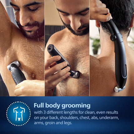 Philips Body Trimmer for Men| Removes back hair|Clinically Tested for Sensitive SkinI Patented Pearl Tip & Showerproof, 3 Year Warranty, 60 min runtime & 5 min Quick Charge - BG5021/15 