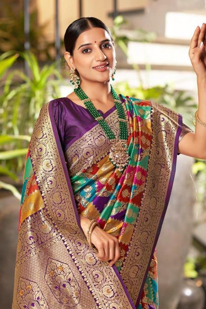 SGF11- Women's Kanjivaram Woven Soft Silk Saree With Blouse Piece