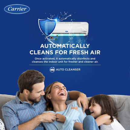 Carrier 1 Ton 5 Star AI Flexicool Inverter Split AC (Copper, Convertible 6-in-1 Cooling,Dual Filtration with HD & PM 2.5 Filter, Auto Cleanser, 2024 Model,ESTER Exi, CAI12ES5R34F1,White) 