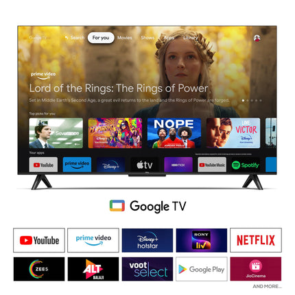 TCL 108 cm (43 inches) Metallic Bezel-Less Series 4K Ultra HD Smart LED Google TV 43V6B (Black) 