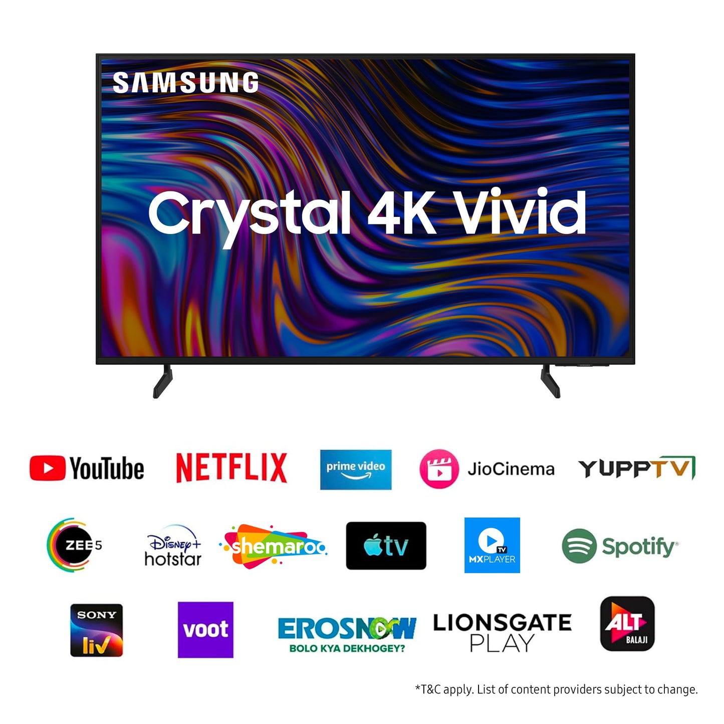 Samsung 108 cm (43 inches) D Series Crystal 4K Vivid Pro Ultra HD Smart LED TV UA43DUE77AKLXL (Black)