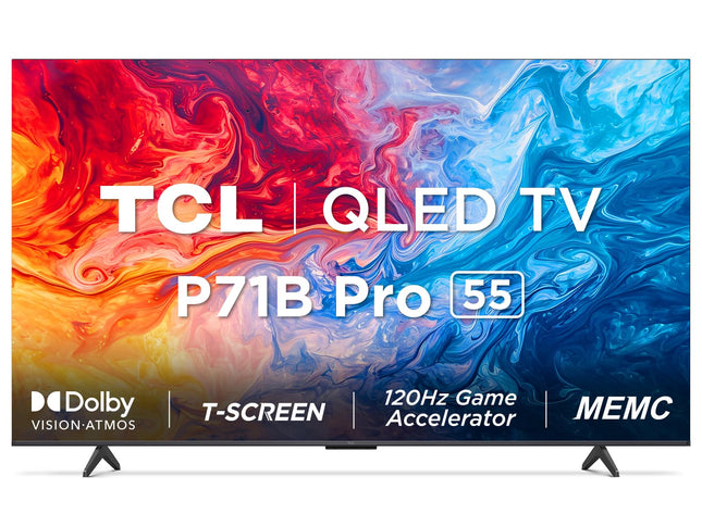 TCL 139 cm (55 inches) 4K Ultra HD Smart QLED Google TV 55P71B Pro (Black) 