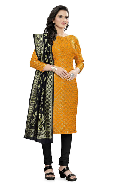 EthnicJunction Women's Banarasi Silk Blend Unstitched Salwar Suit Material