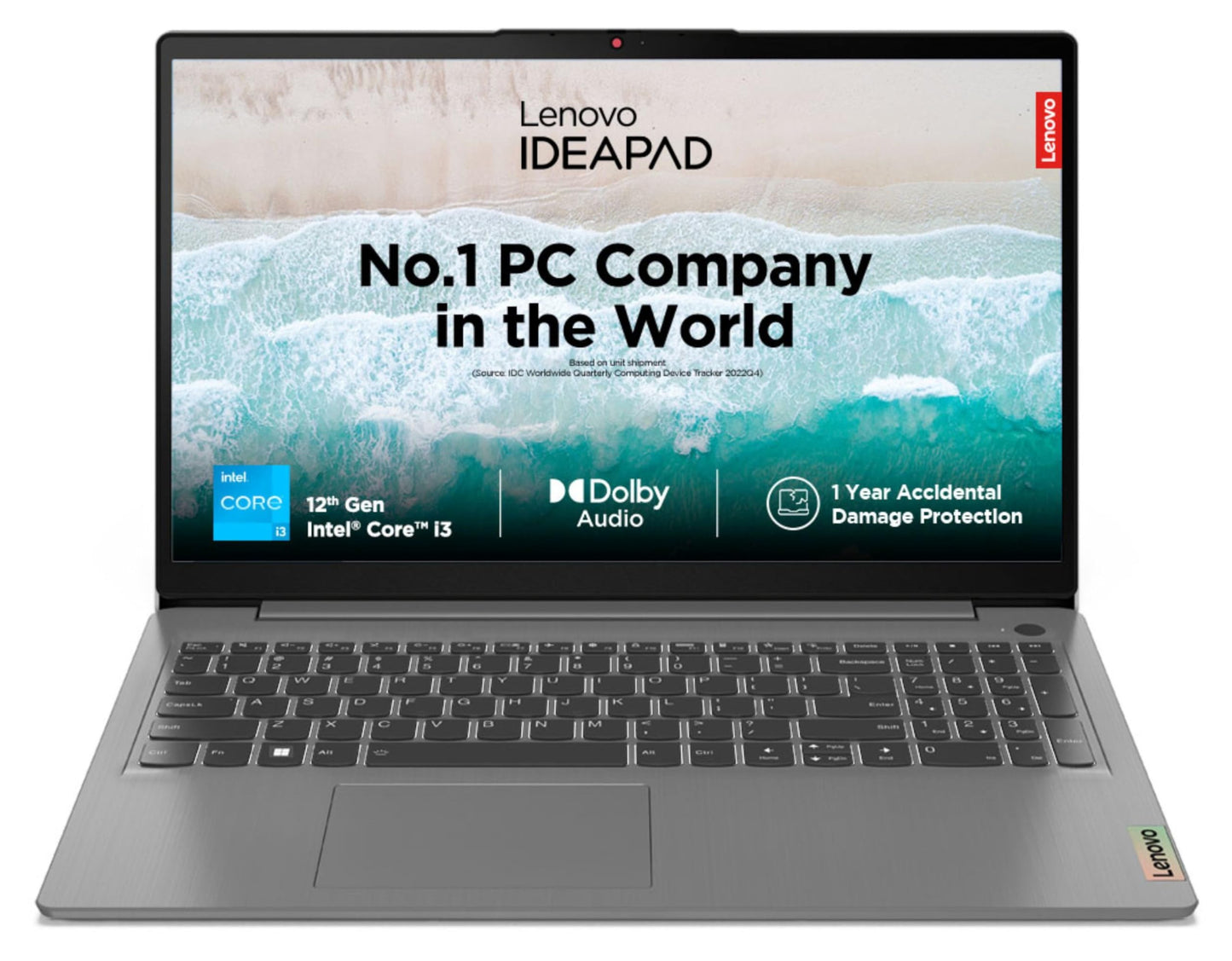 Lenovo IdeaPad Slim 3 12th Gen Intel® Core™ i5-12450H 15.6 inch (39.6cm) FHD Laptop (16GB/512GB SSD/Windows 11/Office 2024/Alexa Built-in/1Yr ADP Free/3 Month Game Pass/Arctic Grey/1.62Kg), 83ER00KPIN