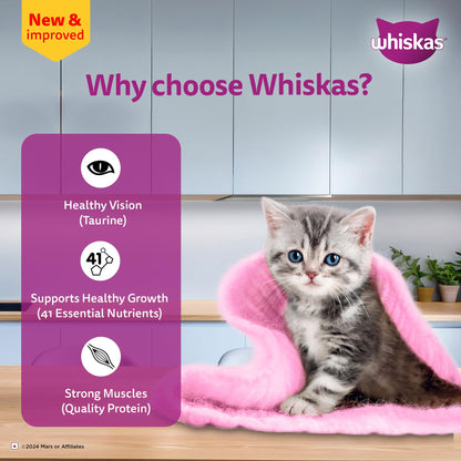 Whiskas Junior Kitten (2-12 Months) Wet Cat Food, Tuna in Jelly, 80 g, Hydrating Food Made With Real Fish, 100% Complete & Balanced Nutrition for Kittens