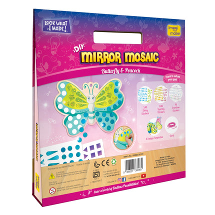 Imagimake Mirror Mosaic : Princess & Unicorn | Mess Free Diy Mosaic Craft Kit | 950+ Foil Sticker | Travel Toys For Girls | Birthday Gift For Girls Ages 3,4,5,6,7,8, Pink