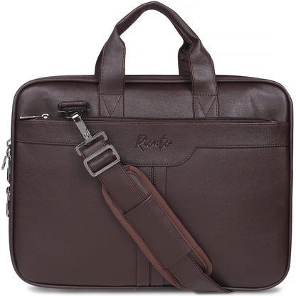 RIONTO Messenger Bag - Laptop Bag for Men, PU Leather Expandable Office Bag for Men | Supports Laptop Upto 15.6 inches (Tan)