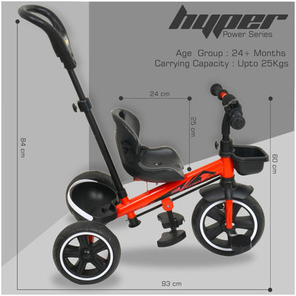 Luusa TFT Hyper 500 PRO Canopy/Plug N Play Trike/Baby Tricycle with Parental Control for 1 Years to 4 Years Boys/Girls/Carrying Capacity Upto 30kgs Proudly Made in India,Pink,Black