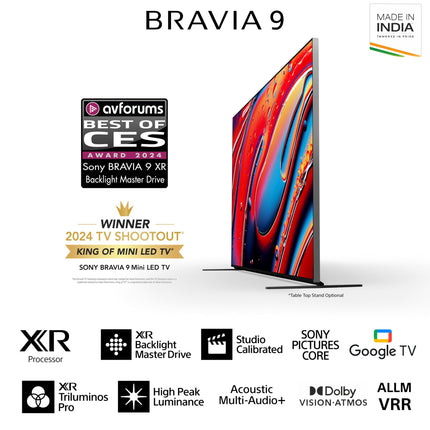 Sony BRAVIA 9 Series 215 cm (85 inches) 4K Ultra HD AI Smart Mini LED Google TV K-85XR90 (Black)