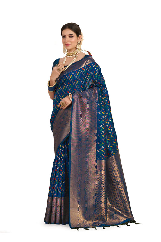 MIMOSA Women's Woven Design Kanjivaram Style Art Silk Saree With Blouse Piece : SSA0000908