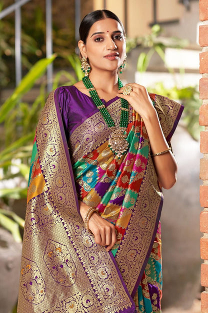 SGF11- Women's Kanjivaram Woven Soft Silk Saree With Blouse Piece