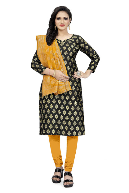 EthnicJunction Women's Banarasi Silk Blend Unstitched Salwar Suit Material