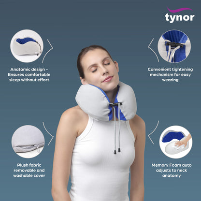 TYNOR Travel Pillow, Grey, Universal Size, 1 Unit