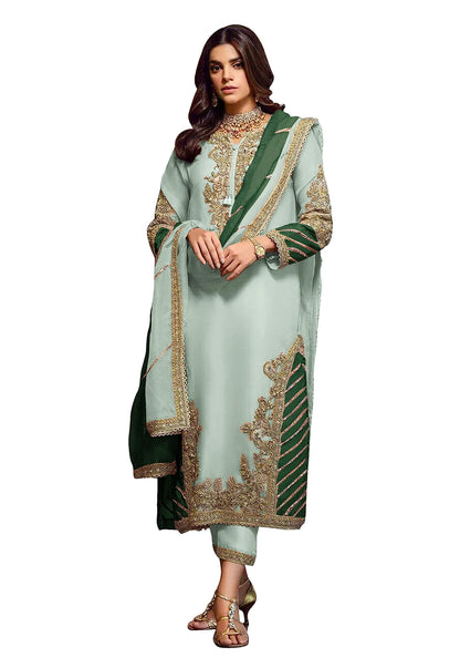 RUDRAPRAYAG Faux Georgette Semi Stitched Anarkali Suit For Women