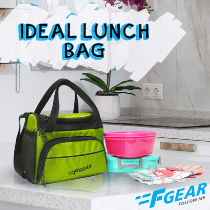 F Gear Yolo Lunch Bag (Marine Blue Black, Polyester) 6 liters