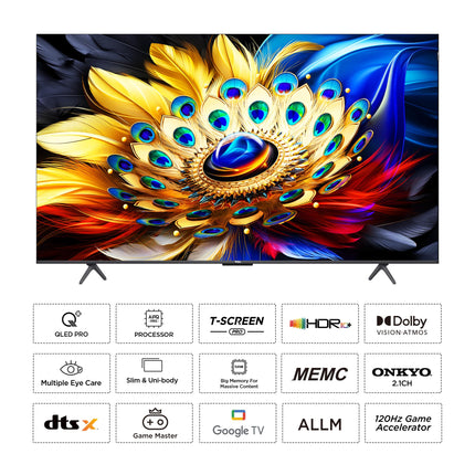 TCL 139 cm (55 inches) 4K Ultra HD Smart QLED Google TV 55C655 (Black) 