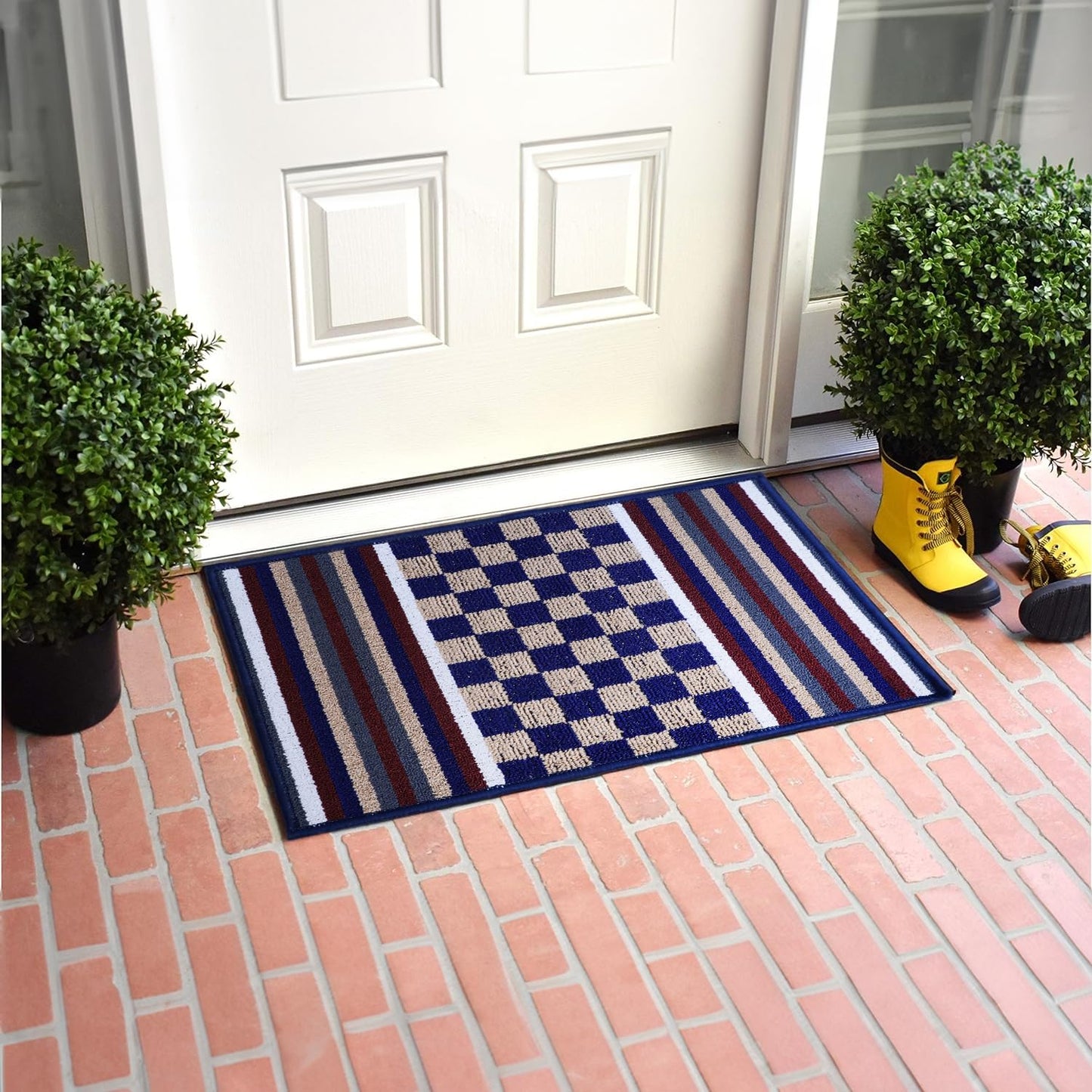 Status Contract Anti Slip Front Door Mat|(15"x23") Living Room Rug for Entrance Doors|Polypropylene Floor Mats Home|Essential Small Rugs for Office, Bedroom & Kitchen| (Purple)