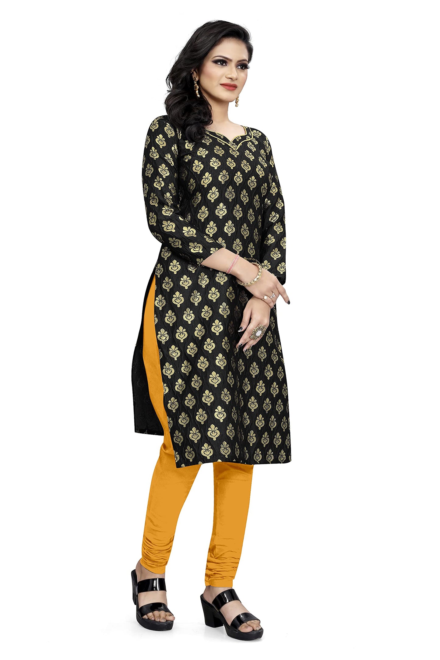 EthnicJunction Women's Banarasi Silk Blend Unstitched Salwar Suit Material