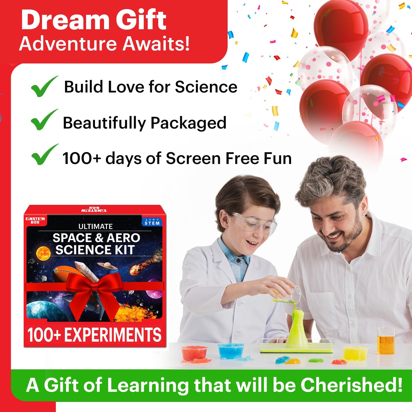 Einstein Box Space Science Kit for Boys & Girls Ages 6-8-10-12-14 Years | Birthday Toys & Gifts for Kids 6+ Years | STEM Toys for 6,7,8,9,10,11,12,13,14 Year Olds| Science Project Kit |