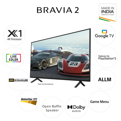 Sony 139 cm (55 inches) BRAVIA 2 4K Ultra HD Smart LED Google TV K-55S25B (Black)