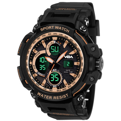 V2A Outdoor Sport Shockproof Led Analogue And Digital Waterproof Chronograph Watch For Men ( Multicolor )