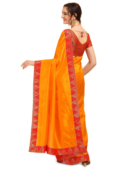 EthnicJunction Women's Silk Blend Printed Saree With Blouse Piece