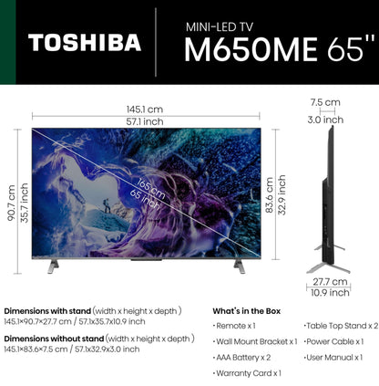 TOSHIBA 108 cm (43 inches) C450ME Series 4K Ultra HD Smart QLED TV 43C450ME (Silver)