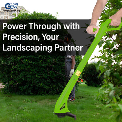 GIGAWATTS 250W Corded Grass Trimmer 22cm Cutting Diameter Portable Electric String Cutter Machine with Twin Line Bump Feed Spool Compatible with 0.9mm Trimmer-Line for Lawn Edges Trimming Garden Patio