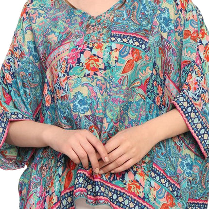 KE KANHA EXPORTS top Stylish Women Tops Multi-Neck Option-Round,v-Neck,Boat Neck Loose fit Variety of Sleeves Tops Boho Floral Western top fit to All Women Shape