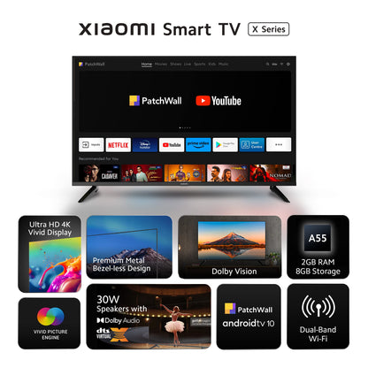 Xiaomi 108 cm (43 inches) A Pro 4K Dolby Vision Smart Google TV L43MA-AUIN (Black)