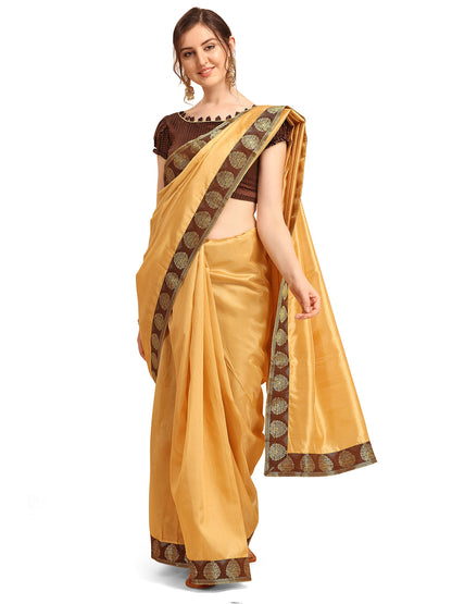 EthnicJunction Women's Silk Blend Printed Saree With Blouse Piece