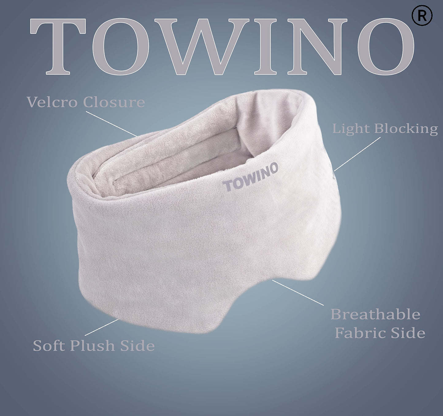 TOWINO® Eye Mask for Sleeping With Adjustable Super Soft Sleeping Mask Blind Fold for Comfortable Sleep Travelling Sleep mask For women and man Sleeping Eye Mask BlindFolds for Sleeping Mask (Grey)