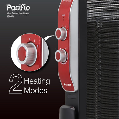 Havells Room Heater 2000Watt Pacifio Mica|Micathermic Technology for Rapid&Instant Heating|Silent Operation,Comfortable Breathing&Anti Dryness|2 Heat Setting|2 Year Warranty|Black&Rose Gold