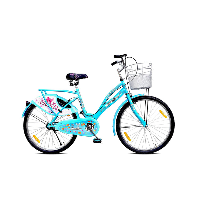 Leader Lady Star Breeze 26T Bicycle for Girls/Women with Front Basket and Integrated Carrier | Ideal for 12 + Years (Frame: 18 Inches) (26, Aqua Blue) 