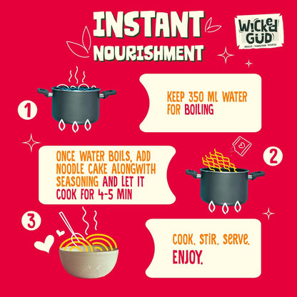 WickedGud Nourishing Instant Noodles Range | No Maida | No Oil | No MSG | High Protein | High Fibre | Cholesterol Free