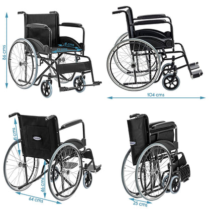 KosmoCare Dura Black Spoke Wheelchair