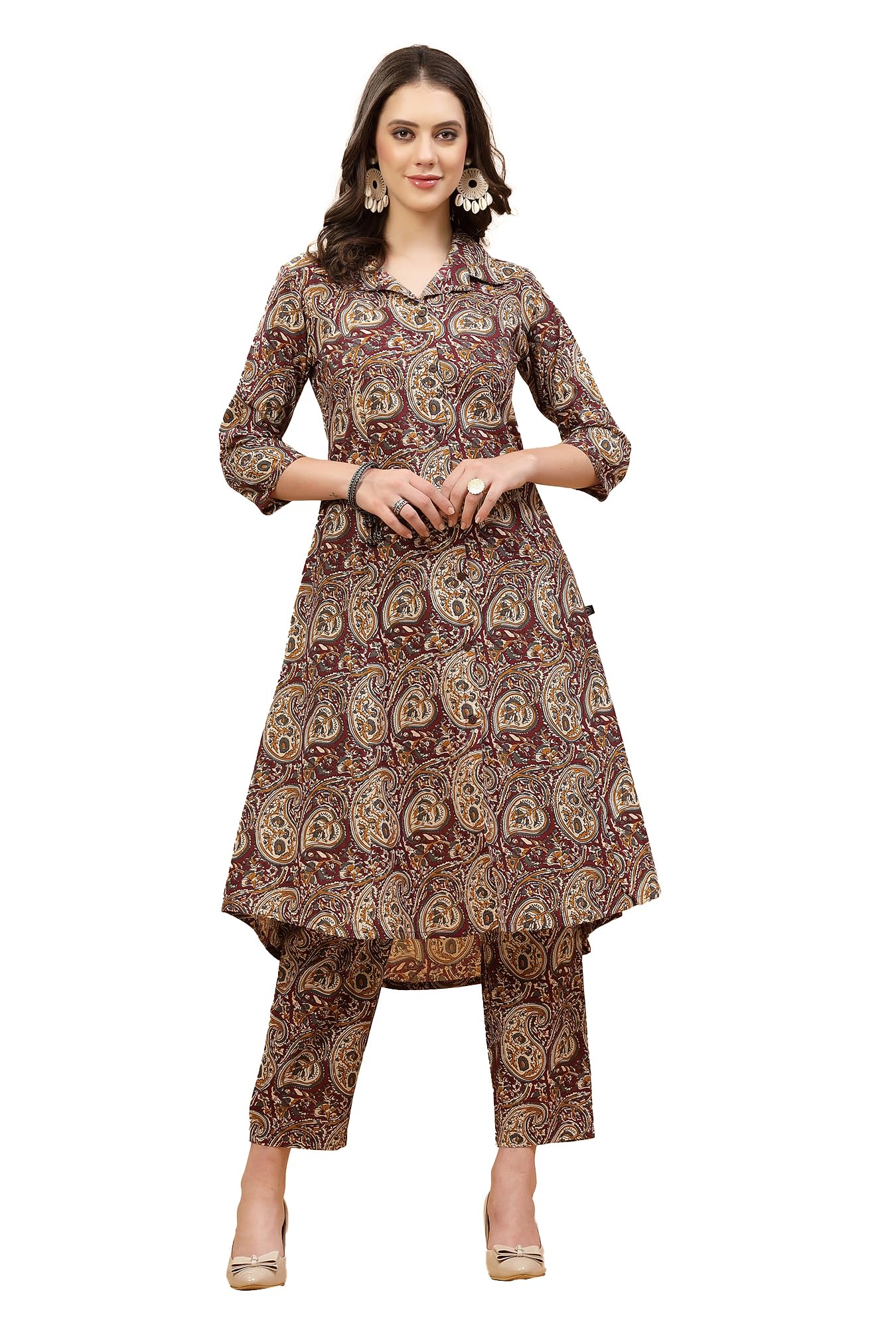 Pistaa's Women Pure Cotton Floral Printed Salwar Suit Set